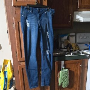 Celebrity Pink Skinny Distressed Blue Jeans